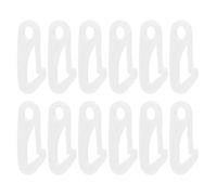 BESTonZON 12 Clips de Fixation pour Mât de Drapeau Blanc en Plastique PP, Crochet à Ressort Trou de 10 Mm, Accessoires Résistants Toutes Saisons pour Affichage Extérieur