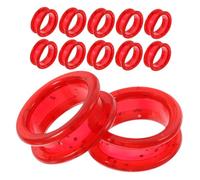 BESTonZON 12 Pièces Anneaux Silicone Rouge pour Ciseaux de Toilettage Lot de Grip Antidérapant Protection des Doigts Accessoires Universels pour Ciseaux de Coiffure et Toilettage pour