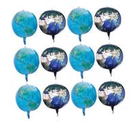 BESTonZON 12 Pièces Ballons Terre Aluminium Ronds Décoration Flottante pour Fête Anniversaire Garçon Fille Thème Globe Terre et Planète Ballons Légers et Réalistes pour Événements Educatifs