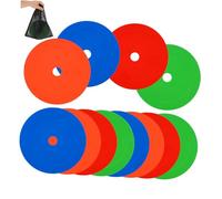 BESTonZON 12 Pièces Flat Disc Markers Football Training Set Flat Cones for Ball Control Passing Skills Indoor Outdoor Multisurface Use