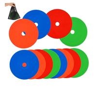 BESTonZON 12 Pièces Flat Soccer Cones for Training Flat Markers for Football Practice Agility and Speed Drills Portable Set Turf and Indoor Use