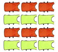 BESTonZON 12 Pièces Gilets de Sport Chasubles Respirantes pour Entraînement Équipe Basketball et Autres Sports Garçon Fille Orange Vert
