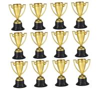 BESTonZON 12 pièces Mini Trophées Plastique Résistants pour Garçon Fille Récompenses de Sports et Jeux Plein Air Trophées pour Compétitions Maternelle et Événements Familiaux Réutilisable