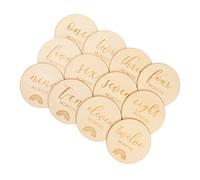 BESTonZON 12 Pièces Photographier Les Copeaux De Bois Nouvelle Carte De Bébé Cartes D'étape D'anniversaire Accessoire De Photo De De Bébé Cartes D'anniversaire Pour Bébé Jalon En Bois