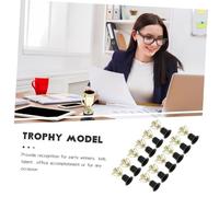 BESTonZON 12 pièces Trophées Plastique Doré avec Base Noire Petits Trophées Décoratifs pour Fêtes Prix Délicats Adaptés Aux Garçon Fille