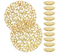 BESTonZON 12pcs Plateau de Collation Fête de L'aïd et Plateau de Fruits Secs en Plastique Doré Réutilisable Décoratif pour Table de Bureau