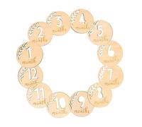 BESTonZON 12pièces Cartes Étapes de Garçon Fille Bois Ajouré Cartes de Naissance Mensuelles Accessoires Photo Souvenirs