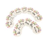 BESTonZON 14pièces Cartes Étapes Clés Bois Pour Suivre Croissance Mensuelle Accessoire Photo