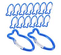 BESTonZON 15 Pièces Mousquetons Camping Alliage Aluminium Clips de Fixation Résistants Crochets de Sécurité pour Escalade Portables et Durables Bleu