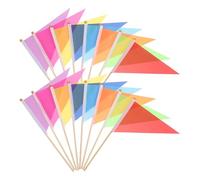 BESTonZON 16 Pièces Lot de Drapeaux de Marquage pour Pelouse et Jardin en Bambou et Polyester, Solution Polyvalente Facile à Nettoyer pour Balisage Extérieur et Dressage de Chien