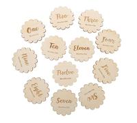 BESTonZON 1ensemble Cartes Bois Pour Annonce De Mois De Garçon Fille Éléments De Souvenir Pour Photographie De Croissance Et Célébration Des Étapes Du Né