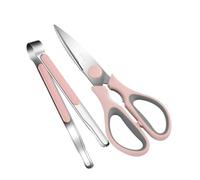 BESTonZON 1ensemble Set De Ciseaux à Et Pinces De Barbecue Acier Outils De Cuisine Ergonomiques Pour Et Préparer Aliments Plein Air Rose