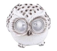 BESTonZON 1pièce Lampe De Nuit Led Résine Décorative Forme De Hibou Veilleuse Énergétique Solaire Pour Ambiance Apaisante La Chambre Blanc