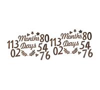 BESTonZON 2 Ensembles Assiette Du Mois En Bois Accessoire Nouveau-né Signe Du Numéro De Naissance De Cartes Mensuelles Infantiles Signe Du Nouveau-né Nouveau Née