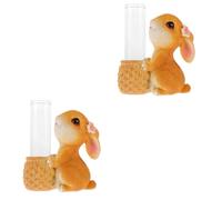 BESTonZON 2 Ensembles Insert De Fleur De Verre De Lapin Petit Hydroponique Usine Fonctionnalité Décorations De Plein De Fleurs De Verre Statue d'animaux Vase d'animaux Résine Coloré