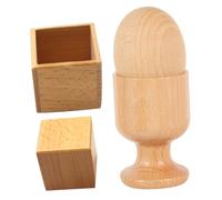 BESTonZON 2 Ensembles Jeux Sensoriels Bois Montessori pour Coordination Main Œil Éducatifs avec Œuf Boîte et Bloc Carré Premier Âge pour Développement et Motricité Fine