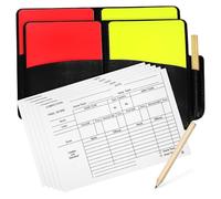 BESTonZON 2 Ensembles Kit Arbitre Football Cartes Jaunes PVC Réutilisables Carnet de Scores Pratique
