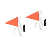 BESTonZON 2 Ensembles Mât de Drapeau pour Vélo Complet avec Pôle Fibres de Drapeau Orange Accessoires Pratiques et pour Cyclisme Extérieur