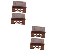 BESTonZON 2 Ensembles Ornements en Argile Violette Vase Socle en Bois Présentoir À Théière en Bois Base De Théière Présentoirs De Statues Contremarches D'affichage 2 Pièces * 2