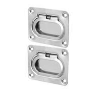 BESTonZON 2 Ensembles Poignées Encastrées Acier Inoxydable pour Bateaux Lot de Poignées de Levage Installation Facile et Design Ergonomique pour et Casiers