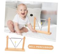 BESTonZON 2 Ensembles Triangle Musical Instrument avec Support Bois et Maillets pour Garçon Fille Instrument de Percussion Éducatif