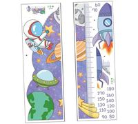 BESTonZON 2 Feuilles Autocollant Mural Mini Projecteur D'astronaute Papier Peint De La De L'espace Des Enfants Extraterrestre Règle De Mur De Croissance Stickers Muraux Amovibles Pvc
