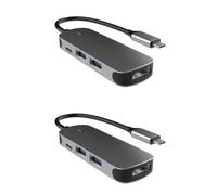 BESTonZON 2 Pièces 4 1 Dock D'extension Quatre en Un Fournitures D'accessoires Informatiques Moyeu Adaptateur Stations d'accueil pour Ordinateur Portable Abdos USB L'ordinateur