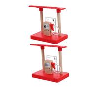 BESTonZON 2 pièces Accessoires de Train Bois Station-Service pour Garçon Fille Jeu de Construction Éducatif Compatible Circuits Renforce Coordination Main-œil et Motricité Fine