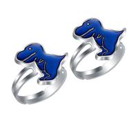 BESTonZON 2 pièces Anneaux Garçon Fille Changeants De Couleur À Dinosaur Mood Ring Ajustable Bijoux Pour Garçon Fille Accessoires Décoratifs Noël
