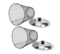 BESTonZON 2 Pièces Bac à Compost Extérieur en Métal avec Couvercle, Trous Bien Conçus pour Circulation d'air Efficace, pour Compostage Domestique des Déchets Cuisine et Jardin