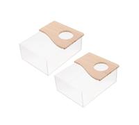 BESTonZON 2 pièces Bac de Bain pour Hamster en Acrylique Transparent résistant à l'usure pour Maison Contenant de Bain Facile à Nettoyer avec Couvercle ventilé Observation aisée des Petits