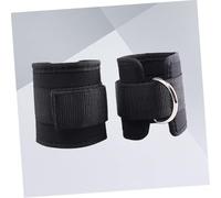 BESTonZON 2 pièces Bandes Cheville Renforcées avec Anneaux D pour Machines de Musculation Ajustables pour Exercices de Jambes et Fessiers Lot de Noir