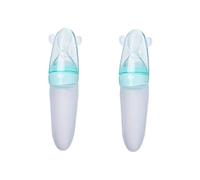 BESTonZON 2 Pièces Biberons Mangeoire à Presser Avec Cuillère Presser Le Biberon Cuillère à Pâte De Riz Doradobu Presser La Bouteille Cuillère à Presser Cuillère à Soupe Green