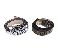 BESTonZON 2 Pièces Ceinture Femme Western à Boucle Rétro Lot de Ceintures Décoratives Crin Synthétique Noir et Blanc Ajustable pour Jeans Robes et Tenues Décontractées