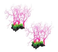BESTonZON 2 Pièces décor de récif de Corail Plante de Simulation récif corallien Artificiel de Corail Faux décor d'aquarium Ornement Violet
