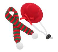 BESTonZON 2 Pièces Écharpe Chapeau pour Animaux De Compagnie Ornement De Fête pour Animal De Compagnie Mini Coiffe pour Animaux De Compagnie Chat Maman Chien Halloween Papa Rouge Chiffon