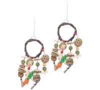BESTonZON 2 pièces Jouets à Mâcher pour Rongeurs de Jouets Suspendus Naturel pour et Hamsters Accessoires Amusants pour Animaux de Compagnie Intérieurs