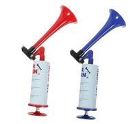 BESTonZON 2 pièces Klaxon Main Air Horn Rouge et Bleu pour Événements Corne Supporter Football et Fête Pompe à Air Portable pour Célébrations et Encouragements Fans