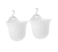 BESTonZON 2 Pièces Lot de Pots Muraux Suspendus Blancs pour Plantes, Cactus et Fleurs Cache-Pots Minimaliste pour Intérieur et Balcon Support Suspendu Polyvalent pour Décoration Maison