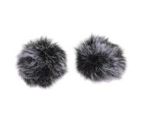 BESTonZON 2 pièces Microphone Accessoire Housse Peluche Éclaboussures Lot de Protection Pare Brise Microphone Noir et Blanc