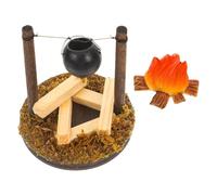 BESTonZON 2 pièces Miniature Vintage Hanging Stove Decoration Dollhouse Kitchen Accessory for Fairy Gardens and Camping Scenes Easy to Clean and Maintain Set of