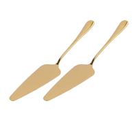 BESTonZON 2 Pièces Pelle à Pizza Gâteau Multifonction en Acier Inoxydable Doré, Spatule Portable pour Servir Tartes et Pizzas Cuisine Maison