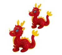 BESTonZON 2 Pièces Peluches Dragon Zodiac Lot de Doudou Peluche Mascotte Année Dragon pour Décoration Nouvel an Chinois et Cadeau