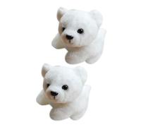 BESTonZON 2 pièces Porte Clés Ours Peluche Doux Accessoires Sac à Main et Sac à Dos Pendentifs Fluffy Simulant Animaux Apaisant pour Fête et Noël
