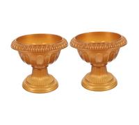 BESTonZON 2 Pièces Pots de Fleurs Romains Or Décoration Européenne pour Mariages et Intérieurs pour Plantes Artificielles et Fleurs Élégance Vintage pour Balcon et Maison