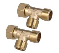 BESTonZON 2 pièces Raccord Tuyau Degrés Laiton Massif Connecteur Fileté Intérieur Coude Plomberie Pouce pour Chauffage et Distribution Eau Lot