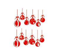BESTonZON 2 Pièces Sticker Boule De Noel Autocollant Boule De Noel Fenêtre De Noël Décalcomanies Murales De Noël Stickers Muraux Autocollant De Fenêtre Rouge Porte En Verre