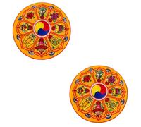 BESTonZON 2 Pièces Tapis De Bol Tasse Anneau De Bol Prière Grand Sonore Bouddhiste Oreiller Sonore Support Chantant Dessous Verre Coussin Tibétain Chiffon