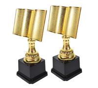 BESTonZON 2 pièces Trophée Lecture Plastique Doré Forme Récompense Lecture Compétition Garçon Fille Cadeau Lecteur et Lectrice
