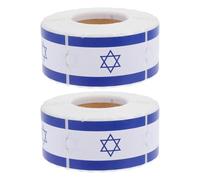 BESTonZON 2 Rouleaux Autocollants Drapeau Israël Étiquettes Autoadhésives Pour Valise Voiture Carnet Scrapbooking Planner